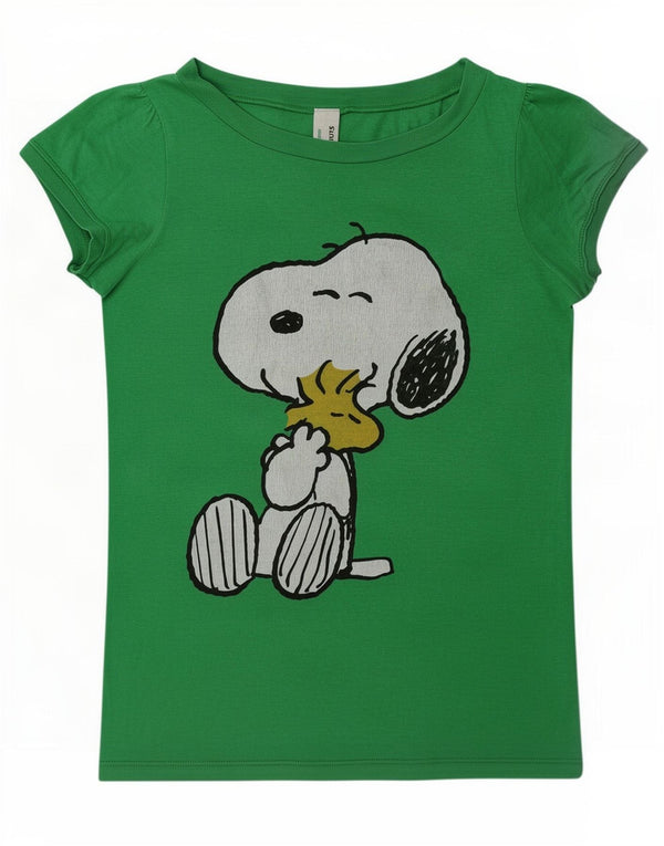 Benetton Girls Peanuts Graphic T-Shirt Top 9-10 Years Green