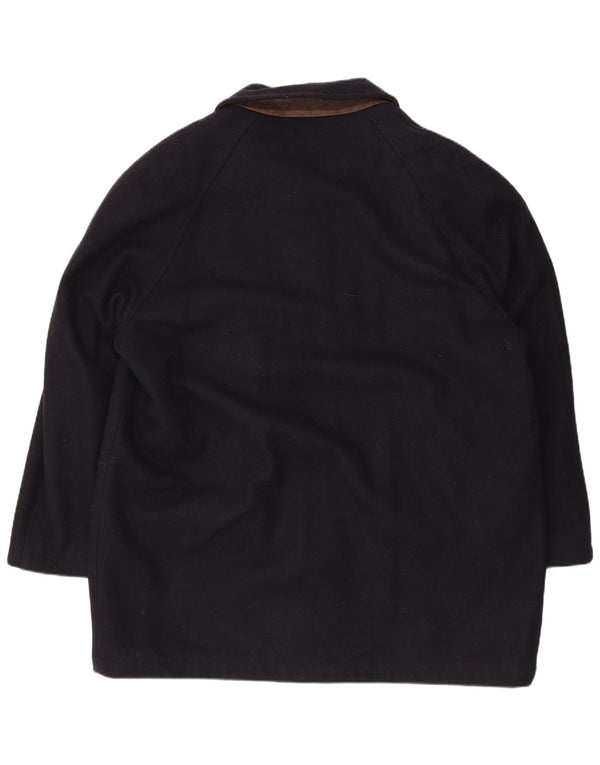 Green Fox Mens Overcoat IT 56 3XL Navy Blue Wool