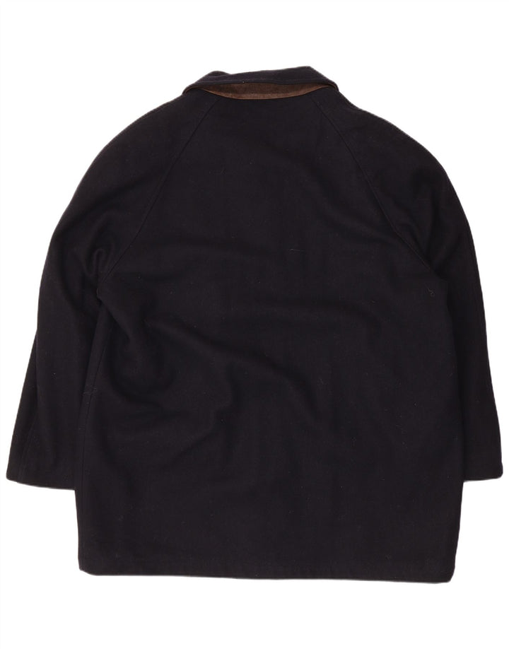 Green Fox Mens Overcoat IT 56 3XL Navy Blue Wool