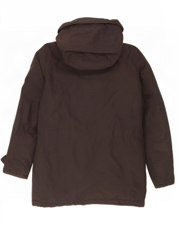 Woolrich Mens Hooded Padded Coat UK 36 Small Grey Cotton