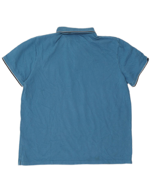 Timberland Mens Slim Fit Polo Shirt 2XL Blue Striped