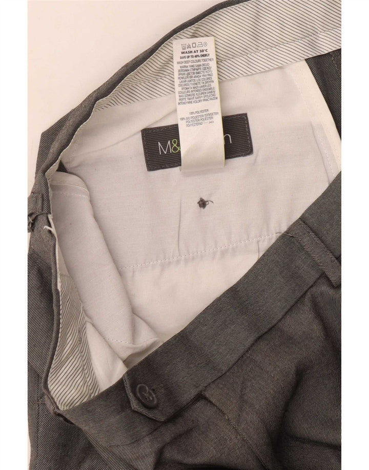 Marks & Spencer Mens Pegged Suit Trousers W36 L31 Grey Polyester