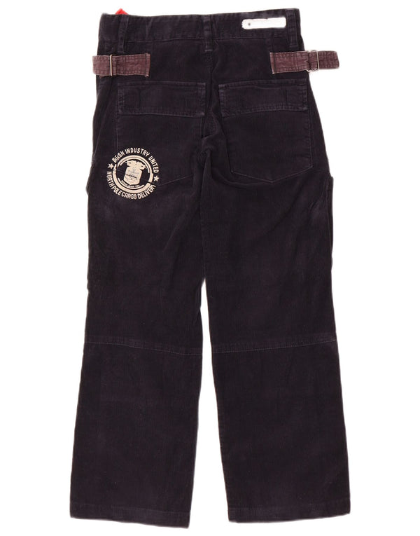 Dockers Boys Loose Fit Cargo Corduroy Trousers 8-9 Years W26 L19 Navy Blue