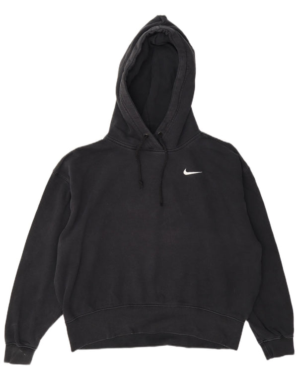 Nike Womens Oversized Hoodie Jumper UK 10 Small Grey Cotton