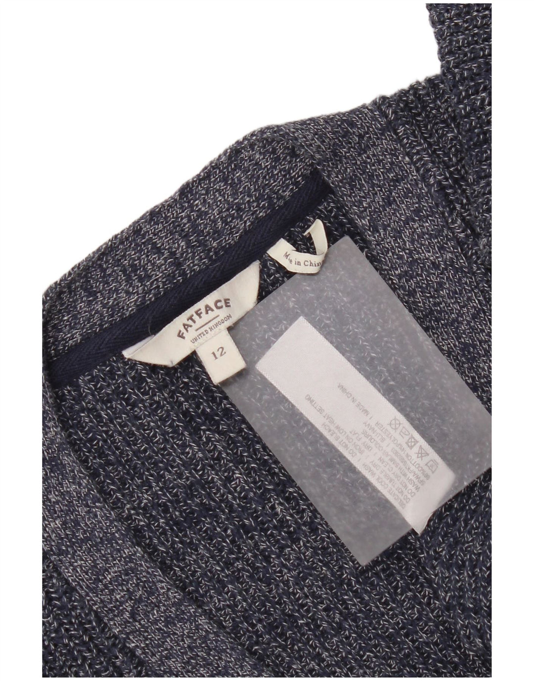 Fat Face Womens Cardigan Sweater UK 12 Medium Navy Blue Cotton