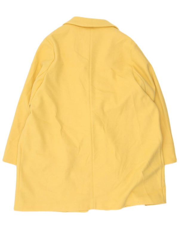 Marks & Spencer Womens Overcoat UK 24 4XL Yellow Cotton