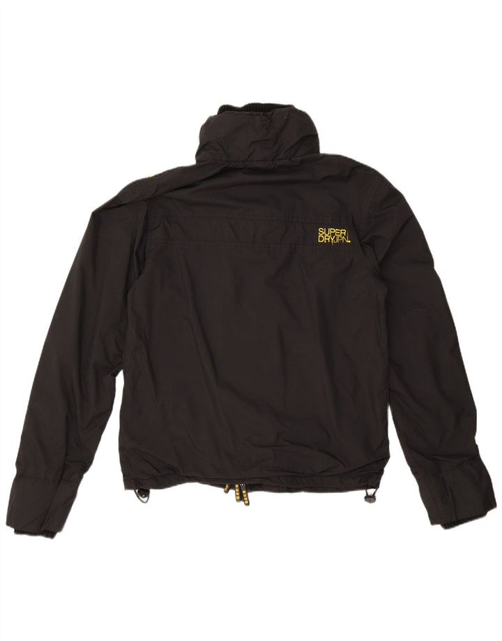 Superdry Womens Windbreaker Jacket UK 14 Medium Black Nylon