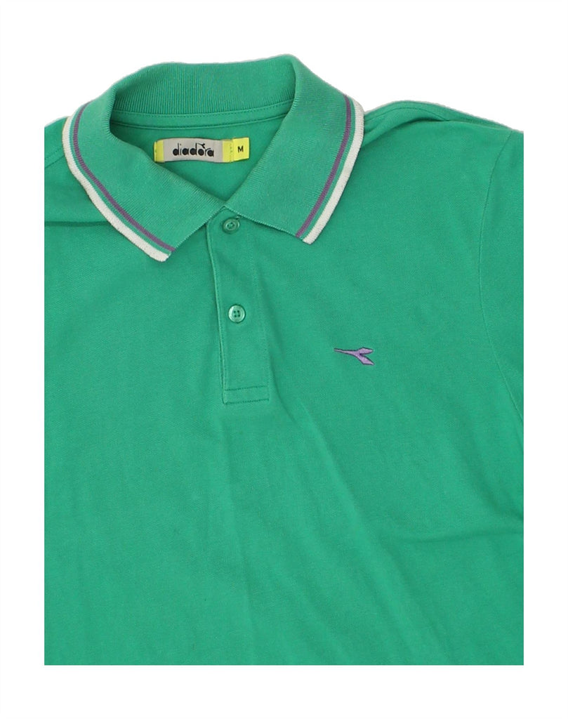 DIADORA Mens Polo Shirt Medium Green Cotton | Vintage Diadora | Thrift | Second-Hand Diadora | Used Clothing | Messina Hembry 