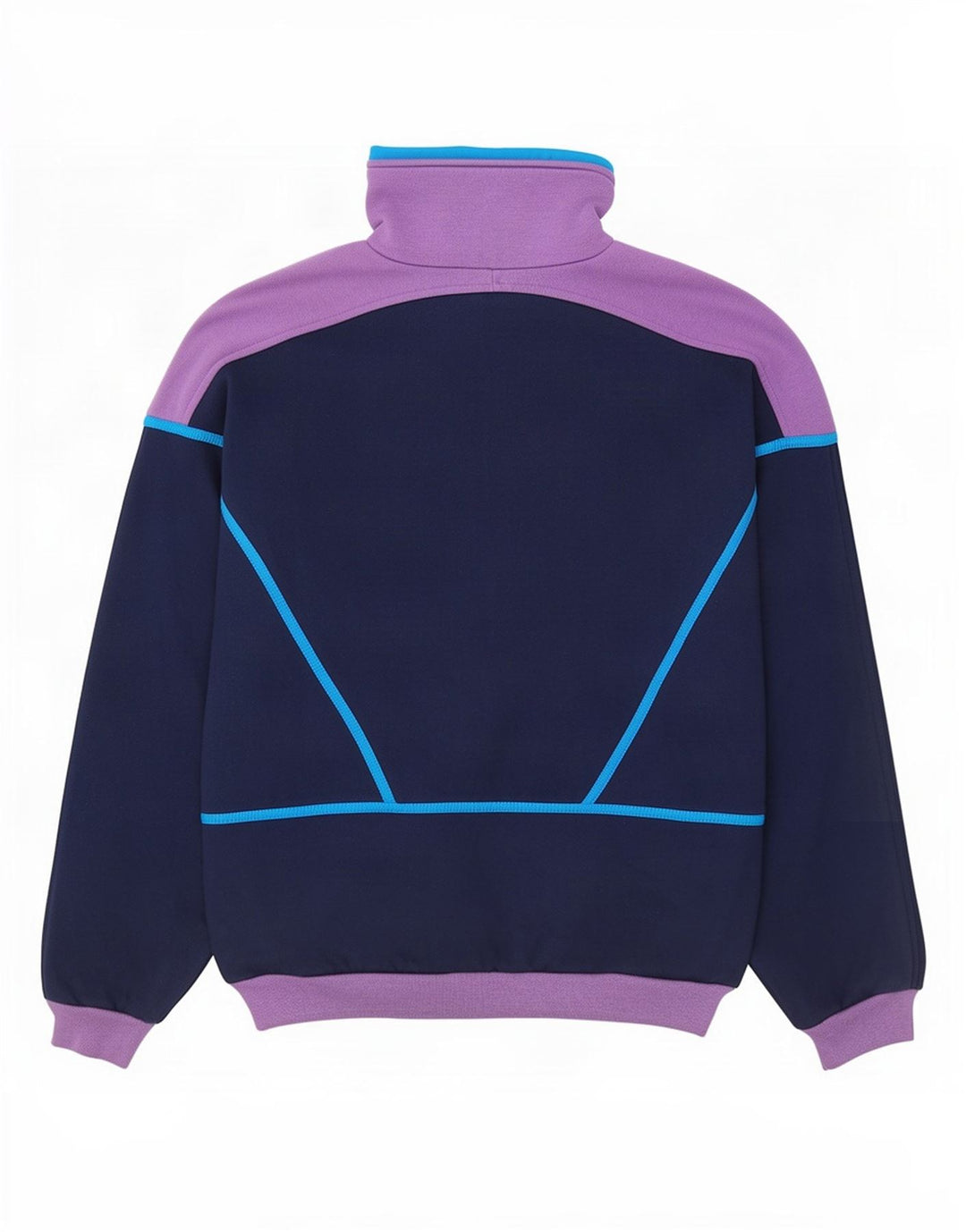 Lotto Mens Zip Neck Sweatshirt Jumper Large Navy Blue Colourblock Polyester