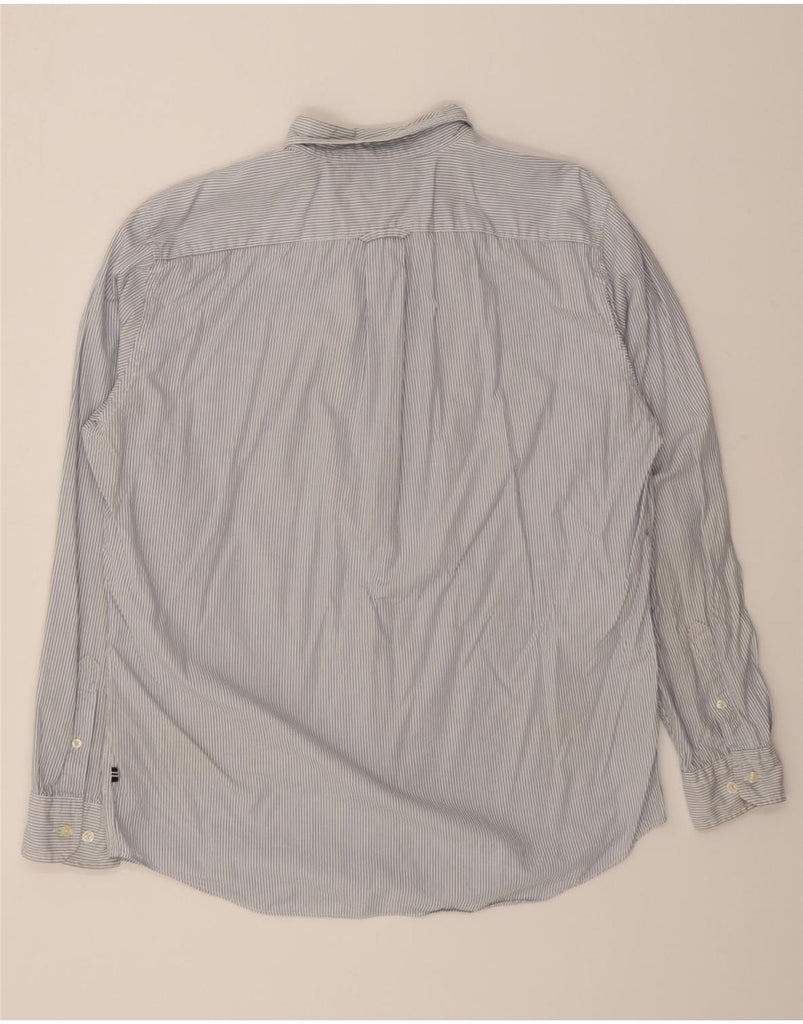 NAUTICA Mens Shirt Large Blue Pinstripe Cotton Vintage Nautica and Second-Hand Nautica from Messina Hembry 