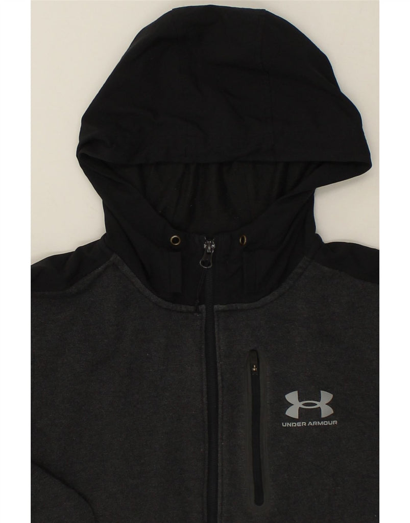 UNDER ARMOUR Mens Cold Gear Graphic Zip Hoodie Sweater Medium Grey | Vintage Under Armour | Thrift | Second-Hand Under Armour | Used Clothing | Messina Hembry 