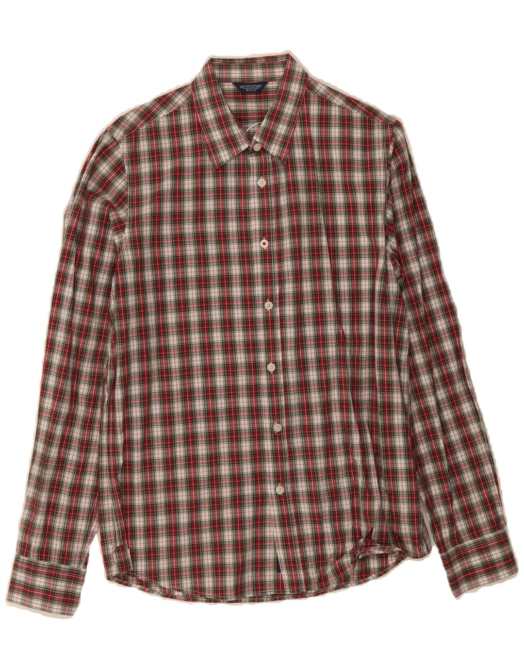 RIFLE Mens Shirt Medium Red Check Cotton Vintage Rifle and Second-Hand Rifle from Messina Hembry 