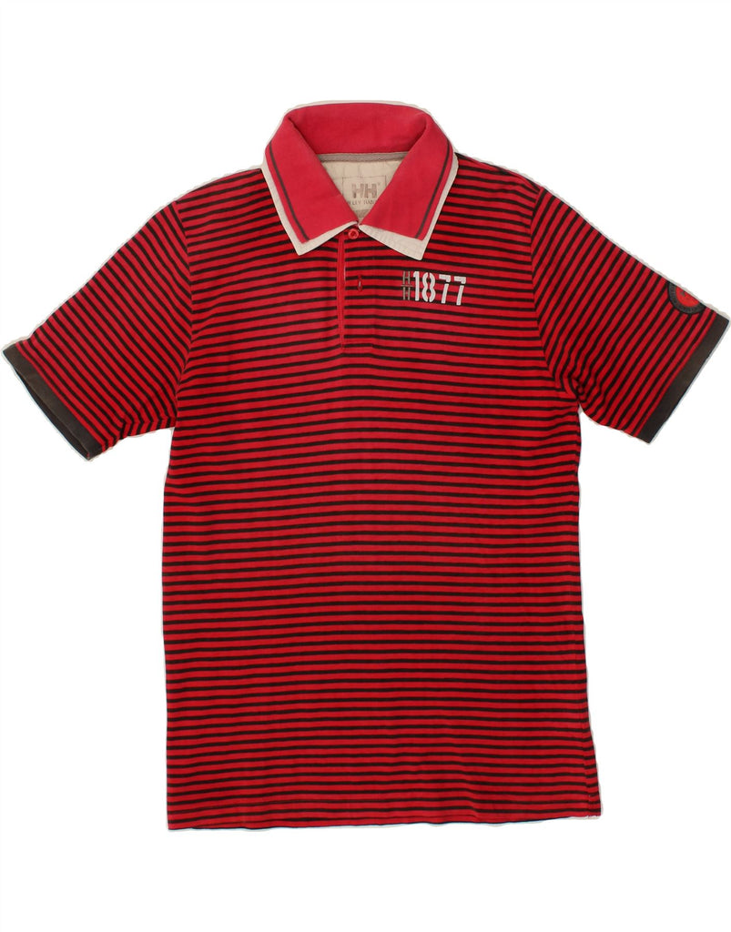 HELLY HANSEN Mens Polo Shirt Small Red Striped Cotton | Vintage Helly Hansen | Thrift | Second-Hand Helly Hansen | Used Clothing | Messina Hembry 