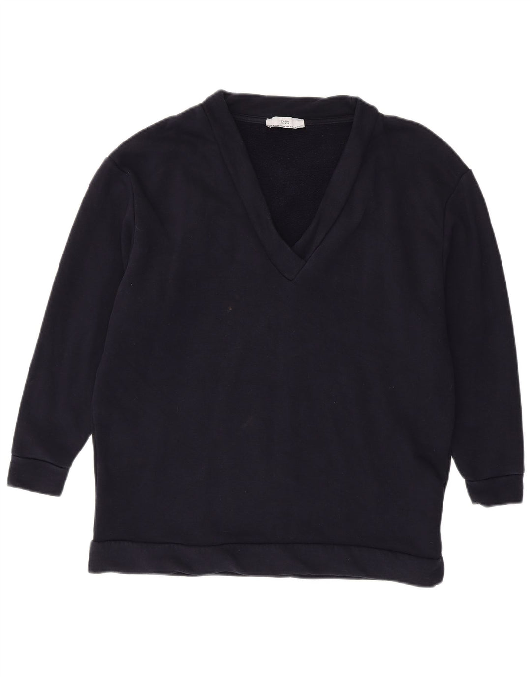 Zara Womens Oversized Sweatshirt Jumper UK 14 Medium Navy Blue