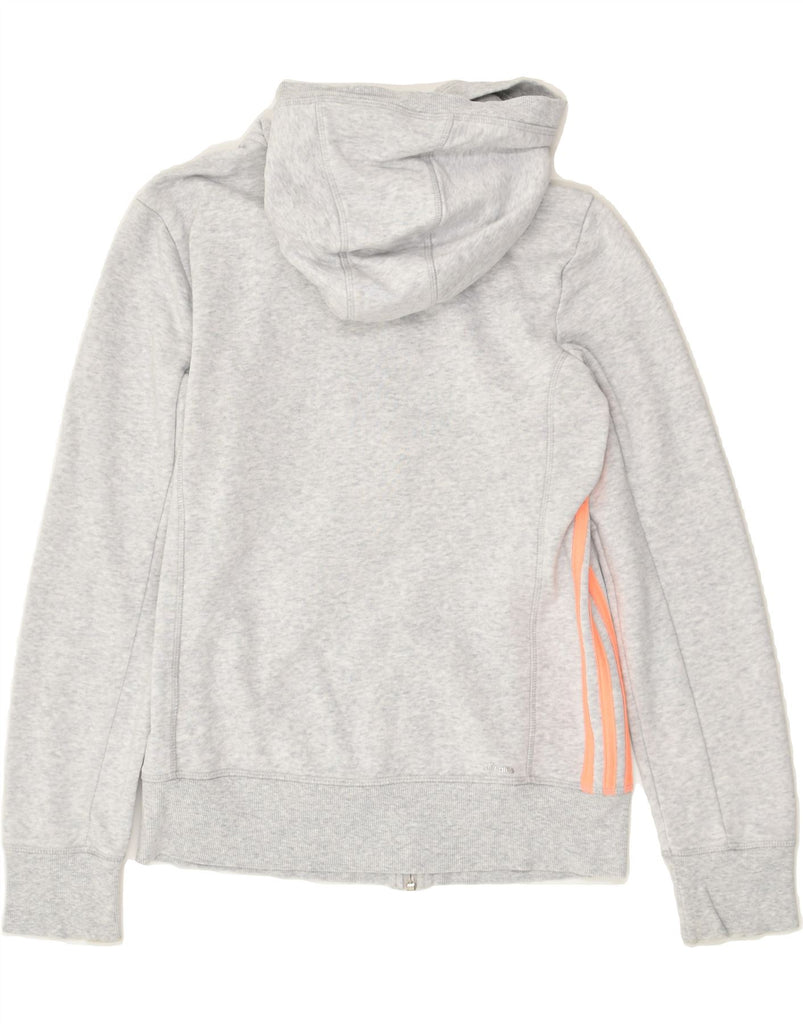 ADIDAS Womens Zip Hoodie Sweater UK 8/10 Small Grey Cotton | Vintage Adidas | Thrift | Second-Hand Adidas | Used Clothing | Messina Hembry 