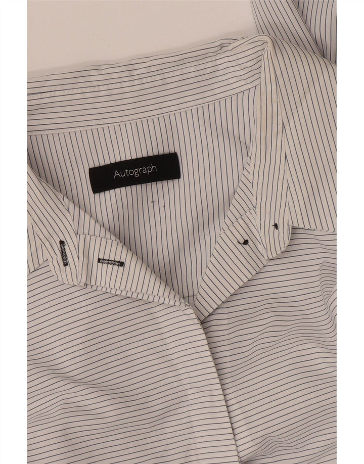 Marks & Spencer Womens Autograph Shirt Dress UK 14 Medium White Striped