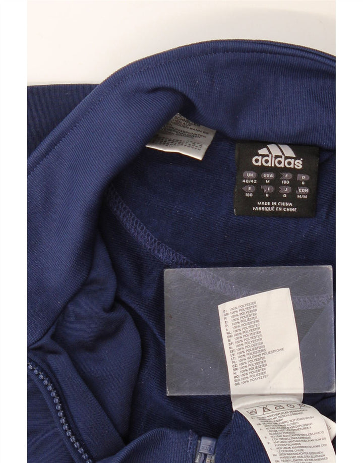 ADIDAS Mens Tracksuit Top Jacket UK 40/42 Medium Navy Blue Colourblock