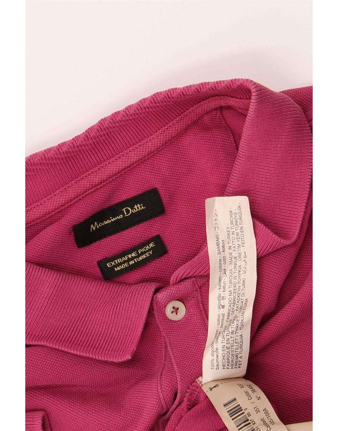 Massimo Dutti Mens Polo Shirt XL Pink Cotton