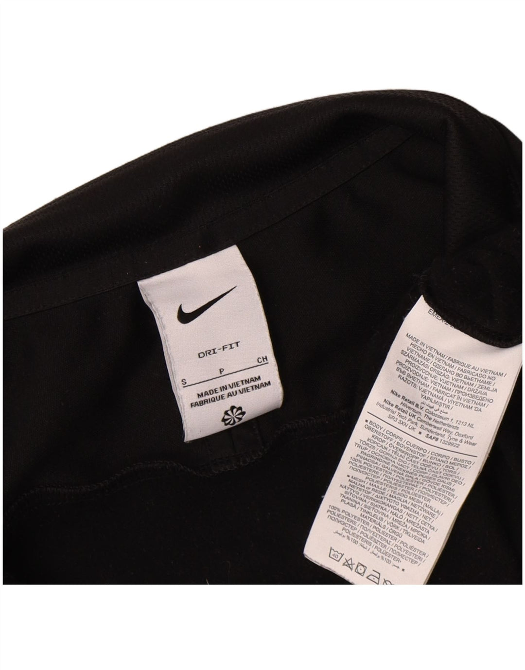 Nike Mens Dri Fit Zip Neck Pullover Tracksuit Top Small Black Colourblock