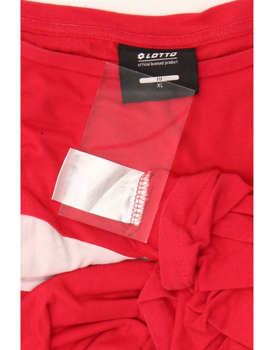 LOTTO Womens Crop Oversized T-Shirt Top UK 18 XL Red Colourblock Cotton