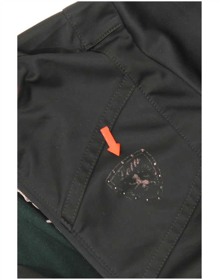 Lotto Womens Tracksuit Top Jacket UK 12 Medium Black Colourblock Polyester