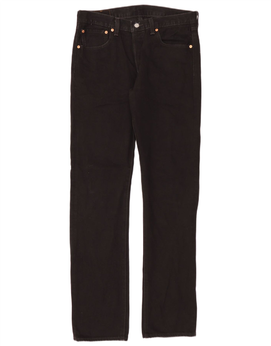 Levi's Mens 501 Straight Jeans W31 L34 Black Cotton