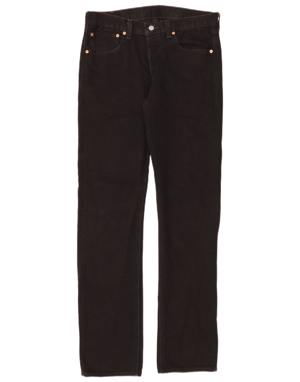 Levi's Mens 501 Straight Jeans W31 L34 Black Cotton