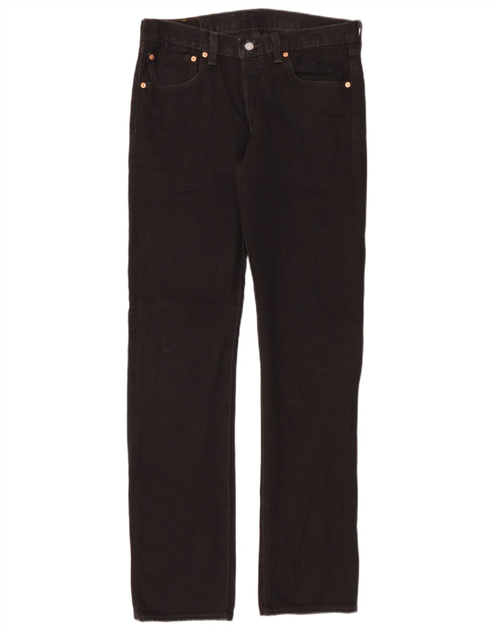 Levi's Mens 501 Straight Jeans W31 L34 Black Cotton