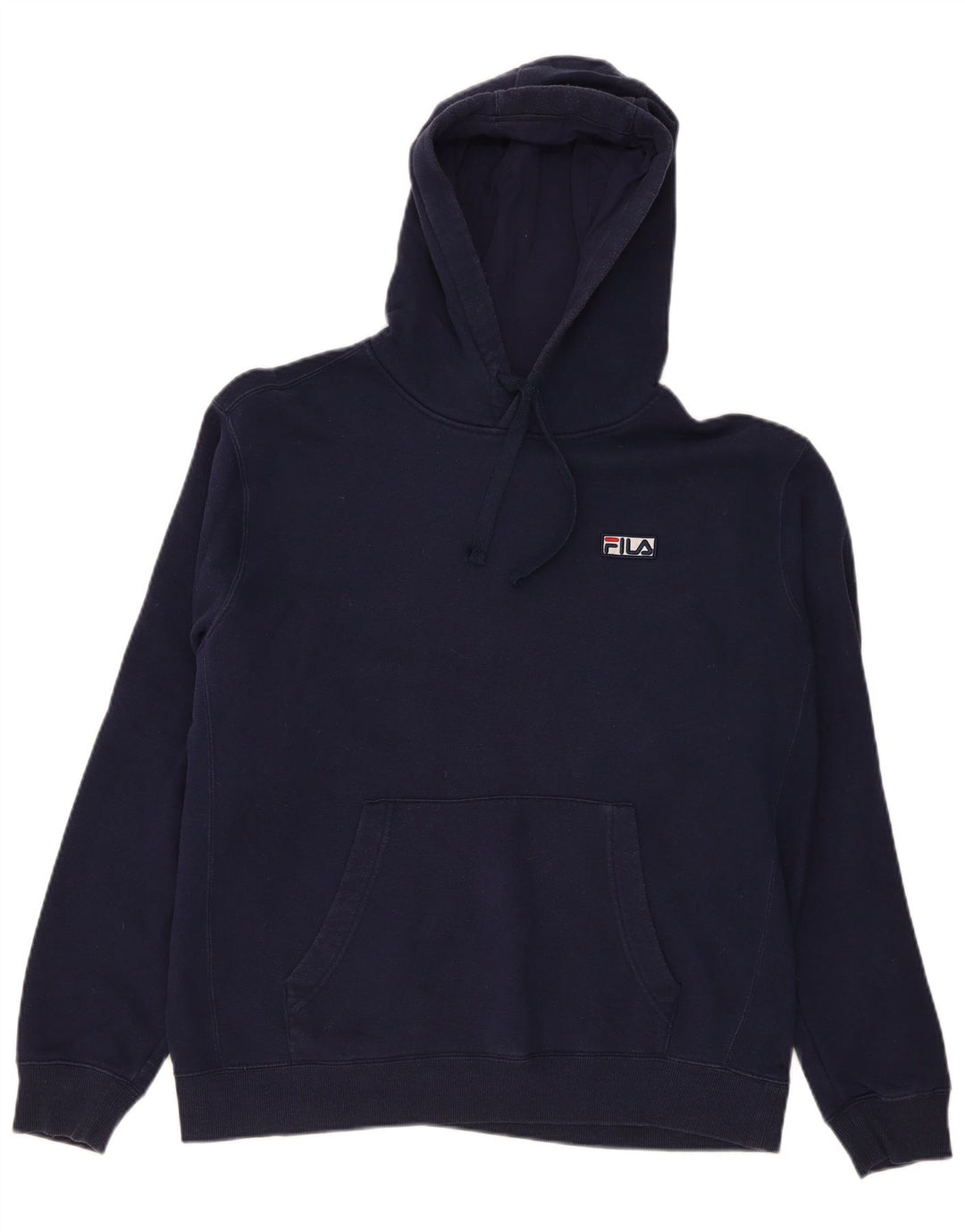 Fila Mens Hoodie Jumper Large Navy Blue Cotton
