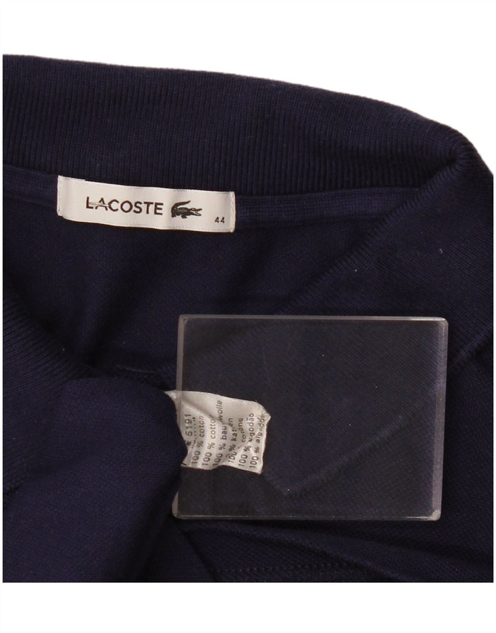 Lacoste Womens Polo Shirt Size 44 Large Navy Blue Cotton