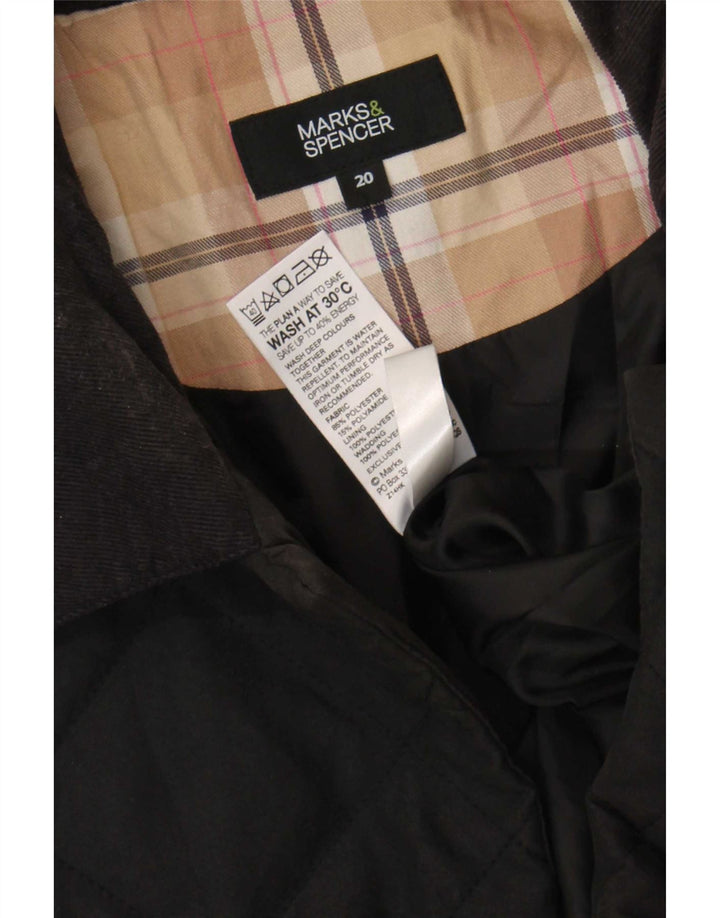 Marks & Spencer Womens Quilted Jacket UK 20 2XL Black Polyester