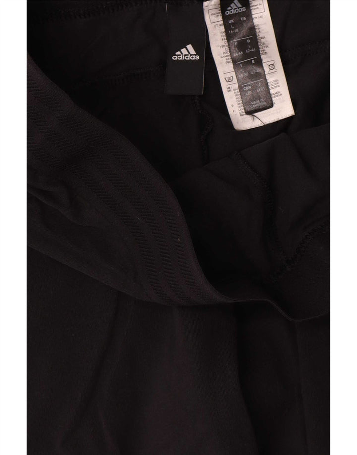 Adidas Womens Leggings UK 16/18 Large Black Cotton