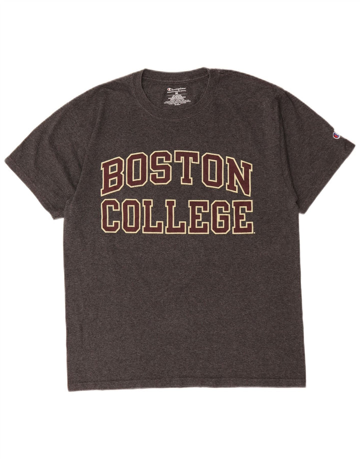 Champion Mens Boston College Graphic T-Shirt Top Medium Grey Cotton