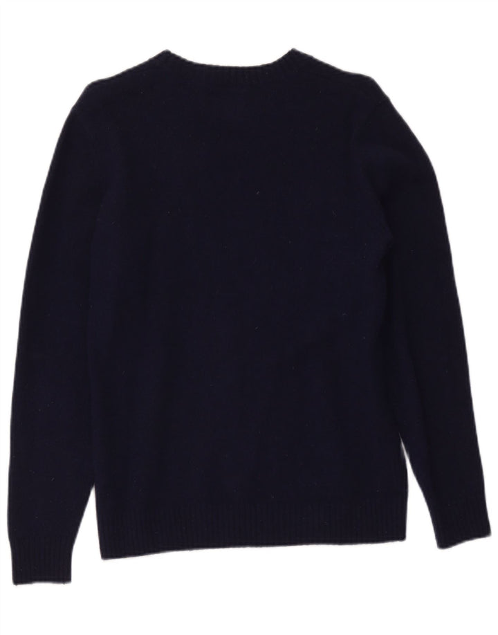 Levi's Womens Boat Neck Jumper Sweater UK 10 Small Navy Blue Wool