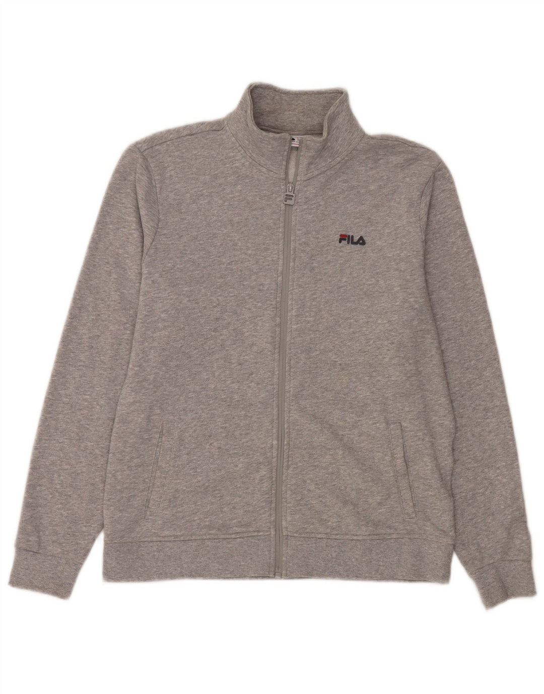 Fila Womens Tracksuit Top Jacket UK 14 Medium Grey Cotton
