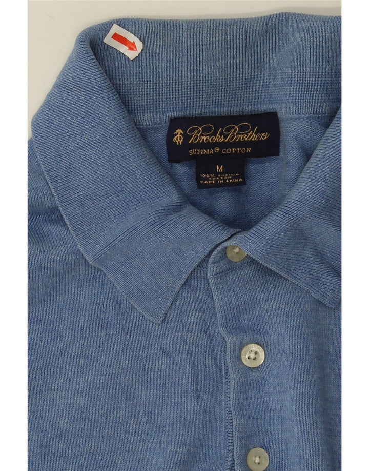 Brooks Brothers Mens Polo Shirt Medium Blue Cotton