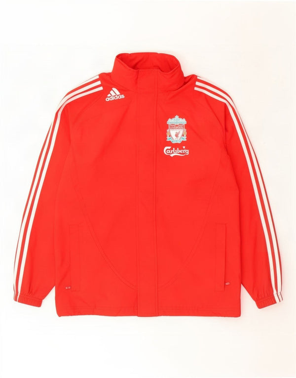 Adidas Boys Liverpool Graphic Hooded Tracksuit Top Jacket 13-14 Years Red