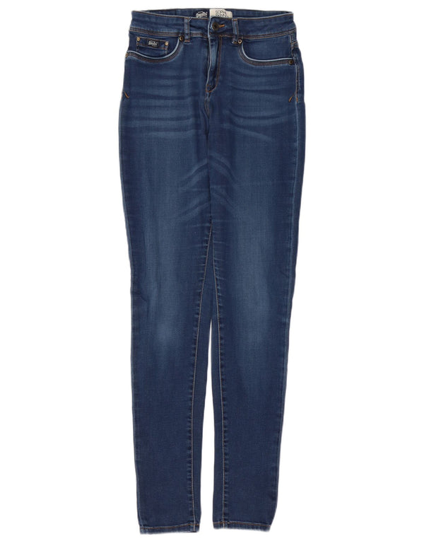 SUPERDRY Womens Sophia Skinny Jeans W26 L32 Blue Cotton