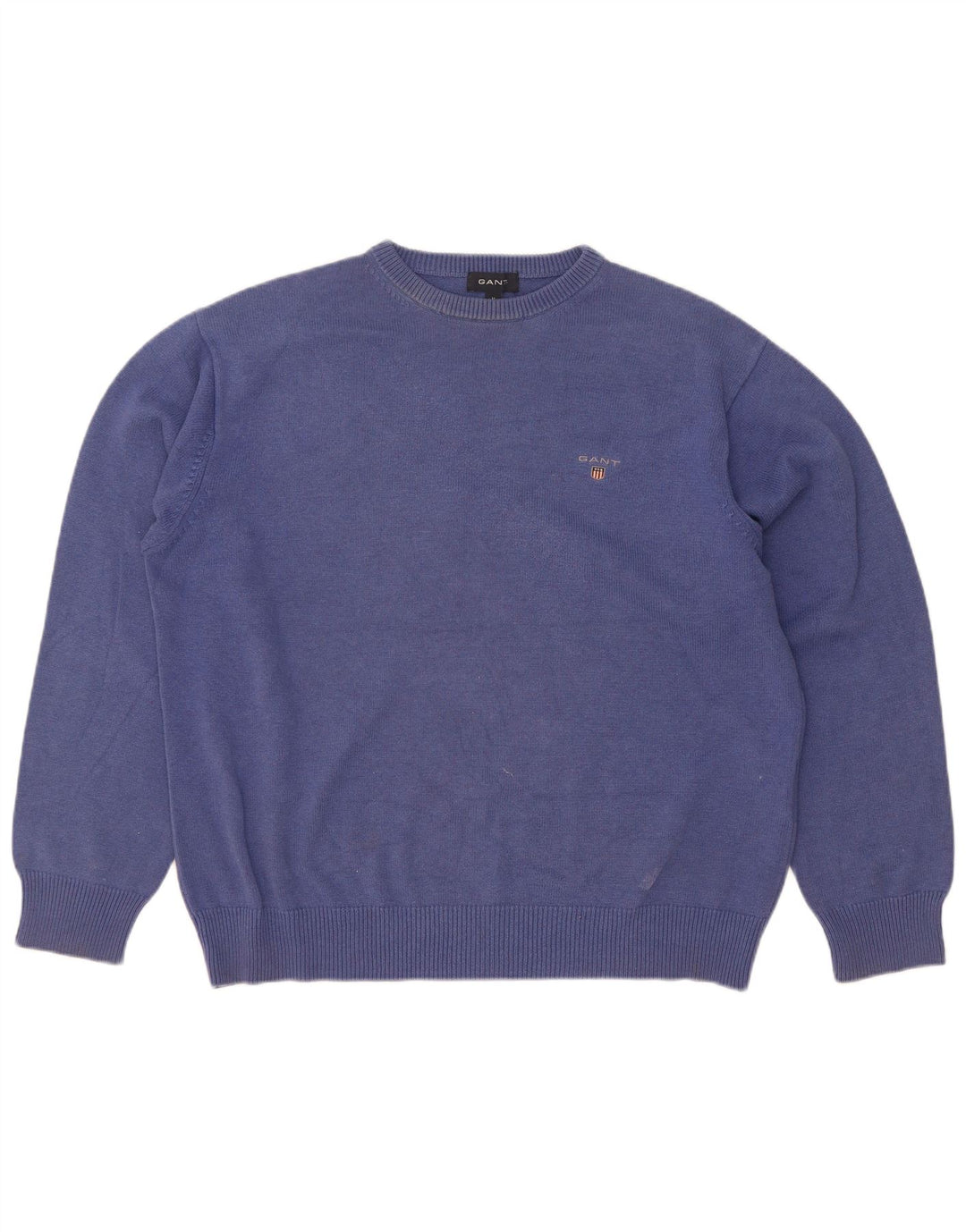 Gant Mens Crew Neck Jumper Sweater Medium Blue Cotton