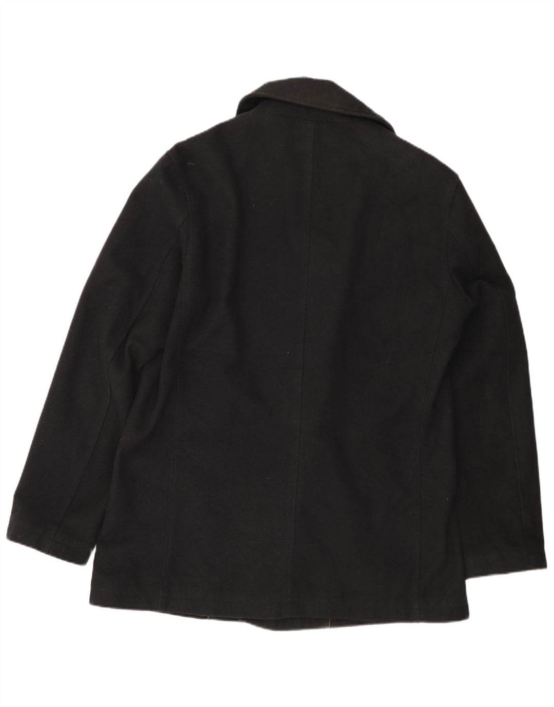 Marks & Spencer Mens Pea Coat UK 40 Large Black Polyester