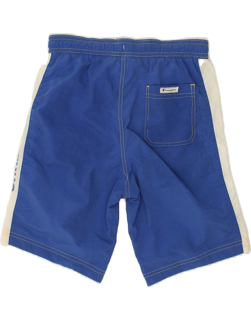 CHAMPION Boys Graphic Swimming Shorts 9-10 Years Medium Blue | Vintage Champion | Thrift | Second-Hand Champion | Used Clothing | Messina Hembry 