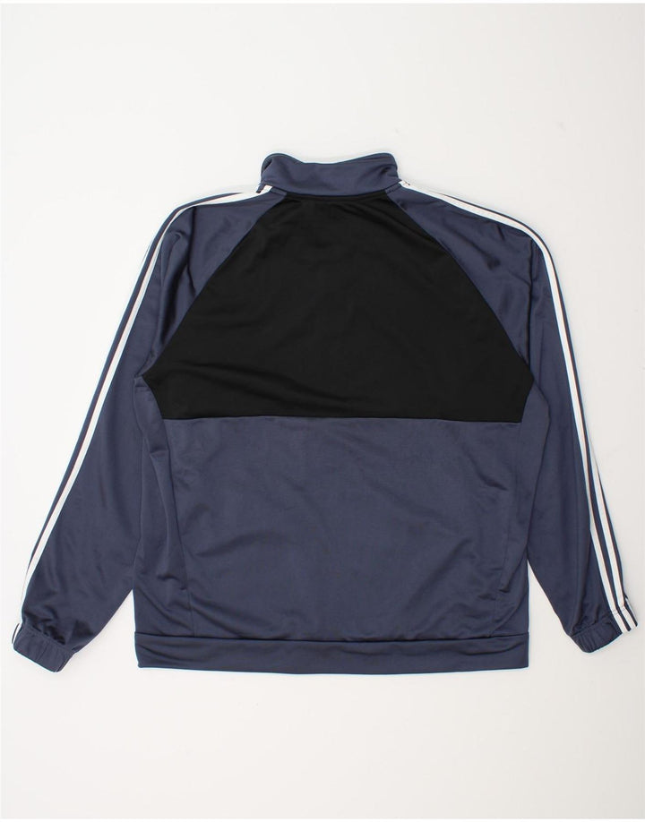 Adidas Mens Tracksuit Top Jacket 2XL Navy Blue Colourblock Polyester