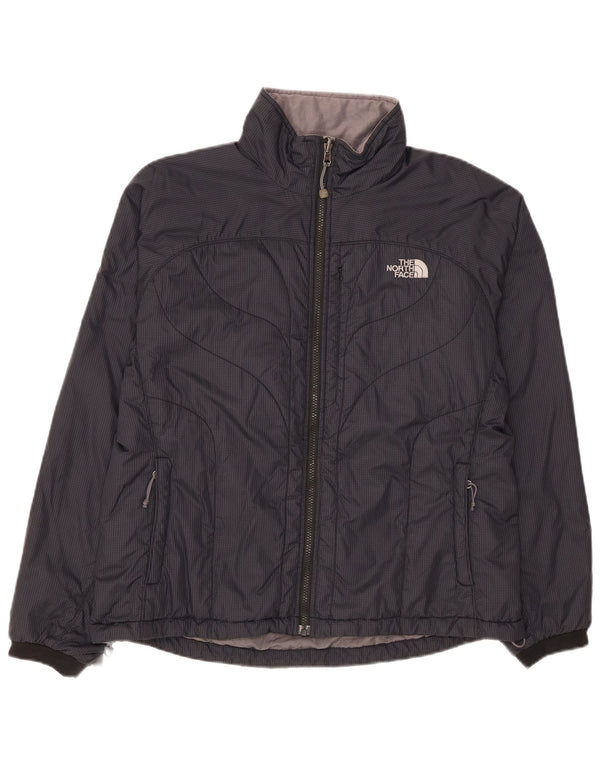 The North Face Womens Padded Jacket UK 16 Large Black Check Nylon