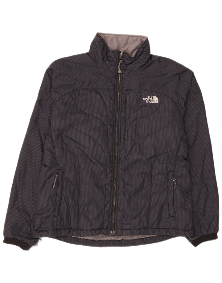 The North Face Womens Padded Jacket UK 16 Large Black Check Nylon