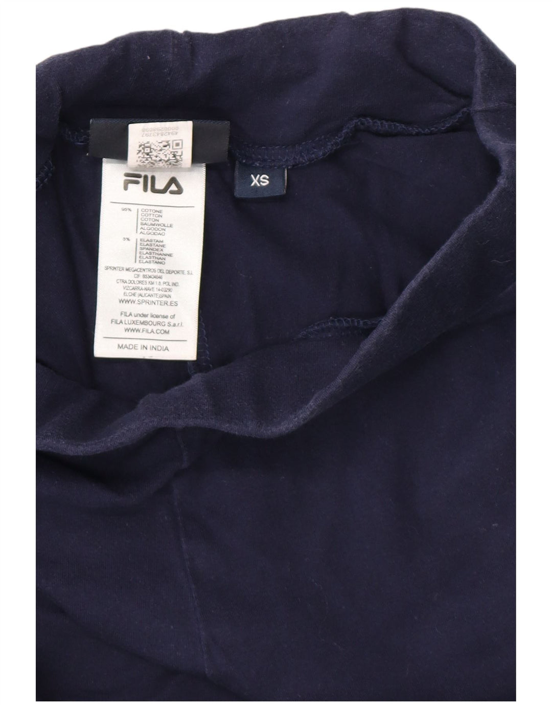 FILA Womens Graphic Capri Leggings UK 4 XS Navy Blue Cotton