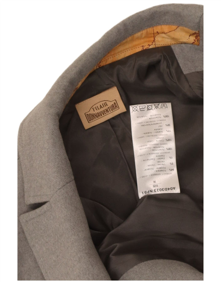 ALVIERO MARTINI Womens Padded Blazer Jacket IT 38 XS Grey Colourblock
