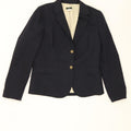 J. CREW Womens 2 Button Blazer Jacket US 8 Medium Navy Blue Pinstripe Wool Vintage J. Crew and Second-Hand J. Crew from Messina Hembry 