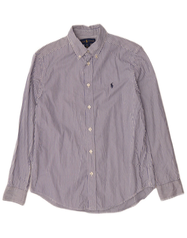 Ralph Lauren Boys Shirt 14-15 Years Large Blue Pinstripe Cotton