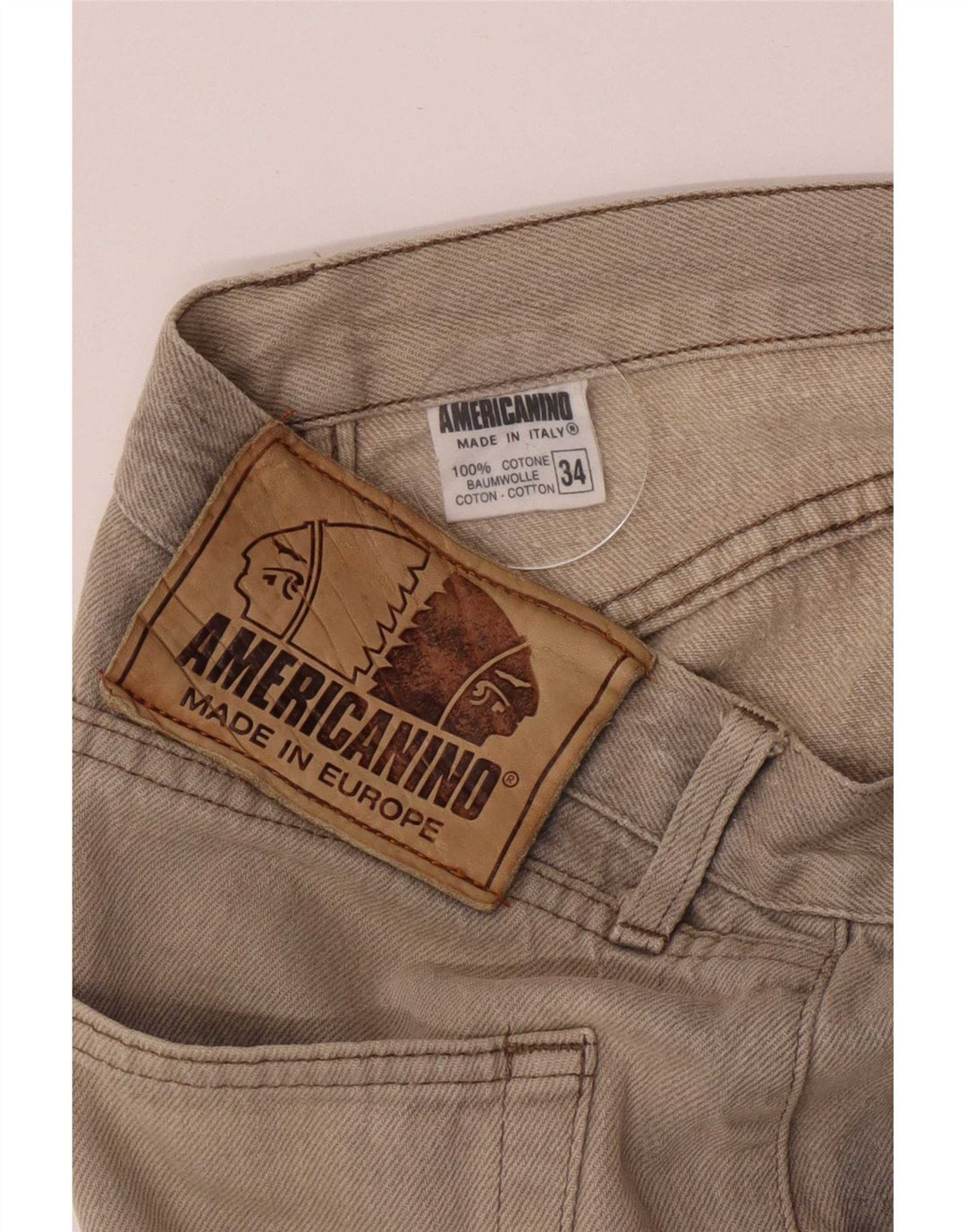 Americanino Mens Straight Jeans W34 L29 Grey Cotton