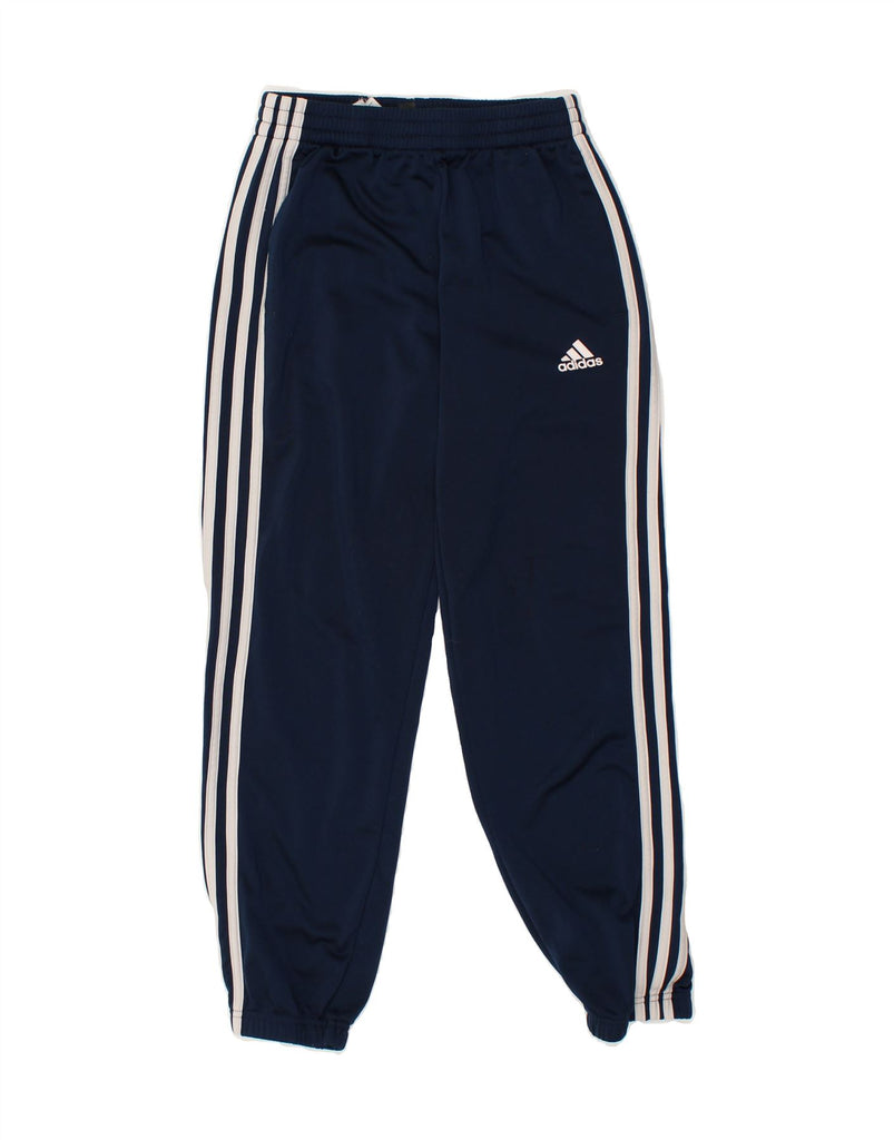 ADIDAS Boys Tracksuit Trousers 11-12 Years Navy Blue Polyester | Vintage Adidas | Thrift | Second-Hand Adidas | Used Clothing | Messina Hembry 
